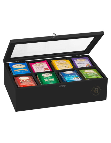 Organizador de Té Bambüsi - Caja de Almacenamiento con Ventana