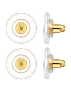 Respaldos de Aretes DELECOE 12mm Plata Esterlina 925 Baño Oro 18K