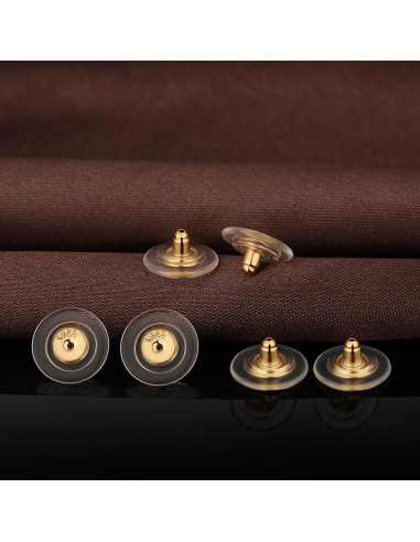 Respaldos de Aretes DELECOE 12mm Plata Esterlina 925 Baño Oro 18K