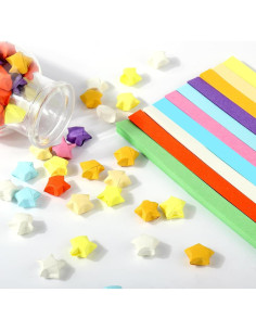 1080 Tiras de Papel Estrella Mity Rain - 10 Colores para Manualidades 2