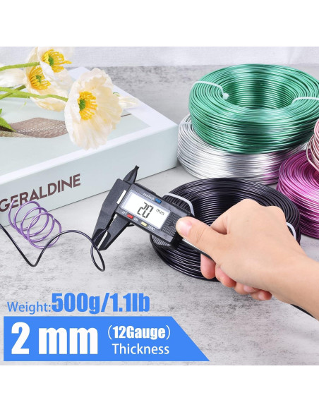 Alambre de Aluminio Negro 12 Gauge 55m para Manualidades Skartgripir