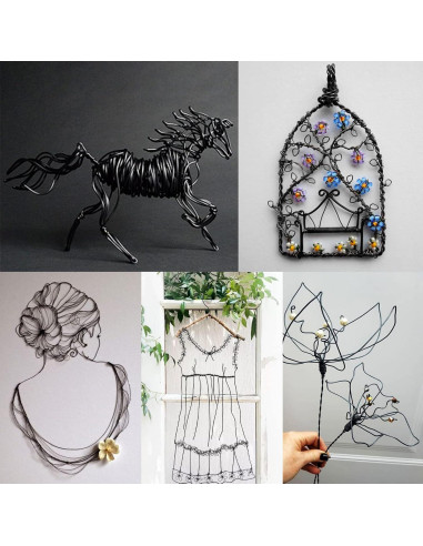 Alambre de Aluminio Negro 12 Gauge 55m para Manualidades Skartgripir