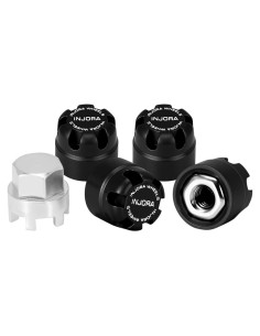 Tuercas de Bloqueo M2.5 INJORA con Tapa de Aluminio - Negro