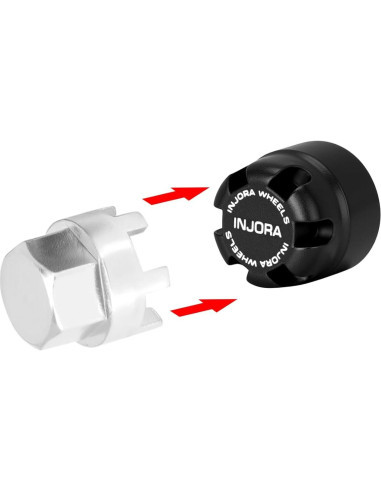 Tuercas de Bloqueo M2.5 INJORA con Tapa de Aluminio - Negro