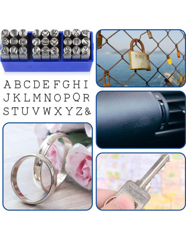 Juego de Sellos Metálicos Lingvee 6mm para Joyería y Artesanía