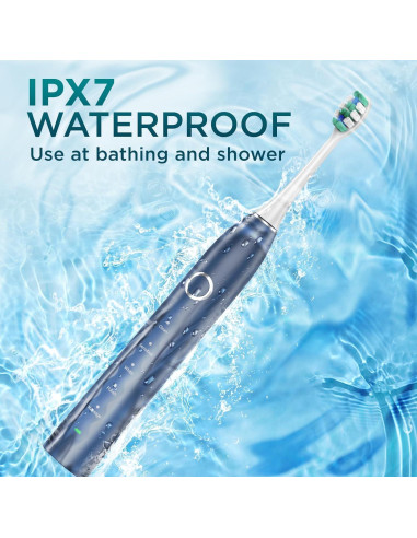 Cepillo de Dientes Eléctrico Fronix Sonic Azul con 8 Cabezas