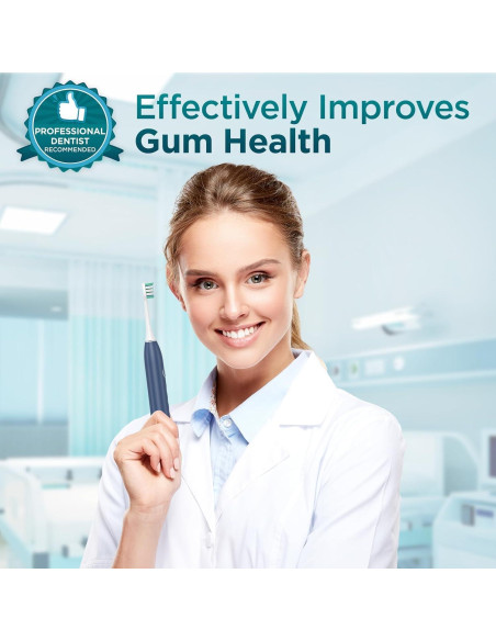 Cepillo de Dientes Eléctrico Fronix Sonic Azul con 8 Cabezas