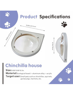 Hamaca Acrílica Transparente Tcomenun para Chinchillas y Hurones 22x22cm 2