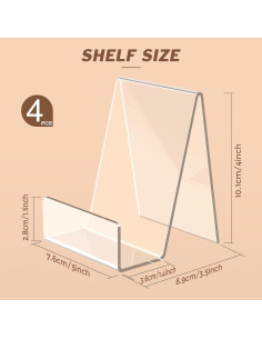 Paquete de 4 Soportes de Acrílico Suneerplay para Libros y Postales 2