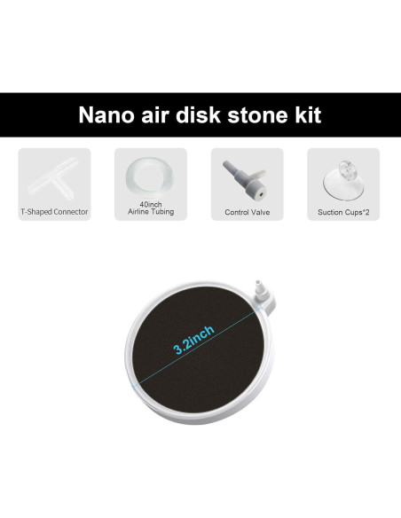 Difusor de Oxígeno Boxtech 3.2" para Acuarios 30-70 Galones