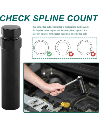 Llave de tuerca de 6 puntas grande vvag 21mm 22mm acero cromado