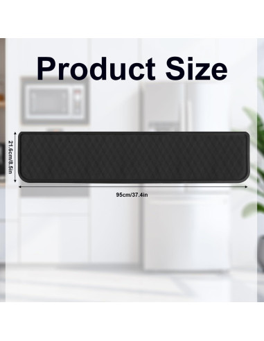 Alfombrilla para Refrigerador BOXOB 95x21.6cm Silicona Negra