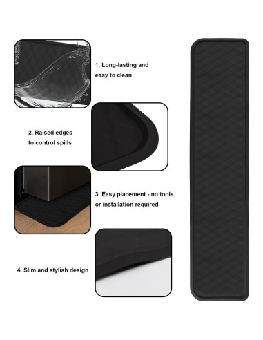 Alfombrilla para Refrigerador BOXOB 95x21.6cm Silicona Negra