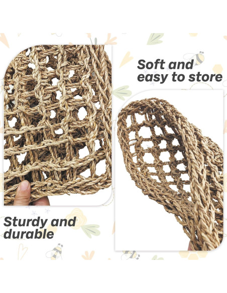 Hamaca de Hierba Marina Kathson 40x40 cm para Conejos y Pequeños Animales