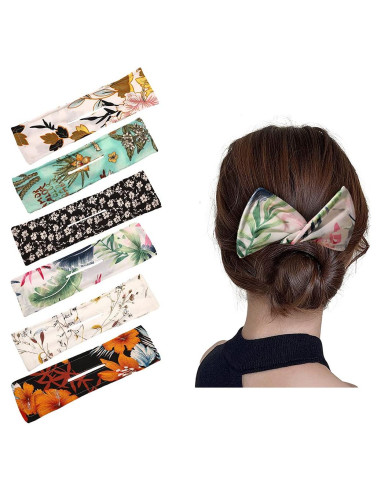 6 Piezas Hacedor de Moño Mágico DINPREY Floral B para Cabello