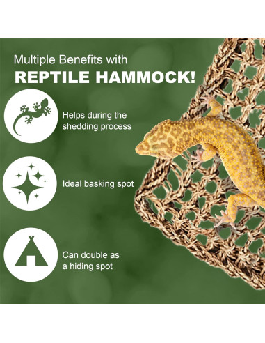 Hamaca para Reptiles SunGrow 19.8x19.8x27.9 cm Tejida a Mano