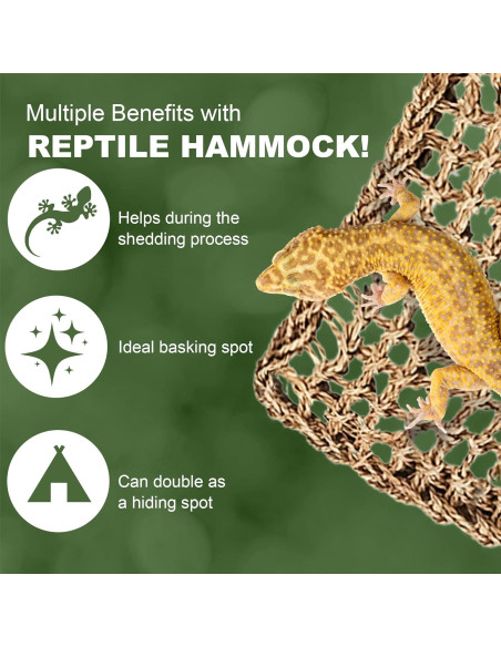 Hamaca para Reptiles SunGrow 19.8x19.8x27.9 cm Tejida a Mano