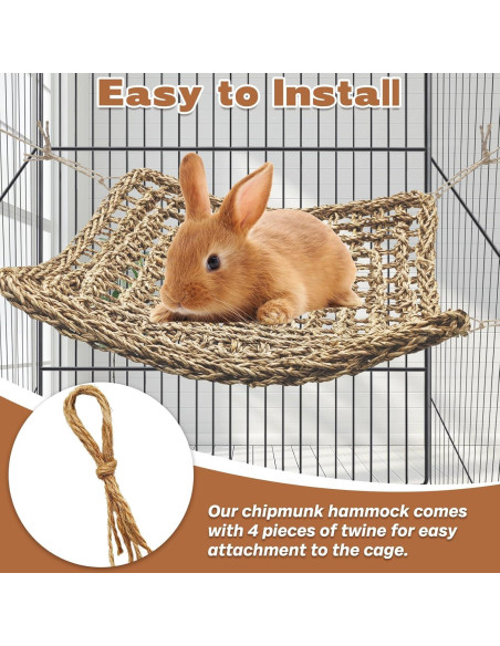 Hamaca de Hierba Marina Kathson 40x40 cm para Conejos y Pequeños Animales
