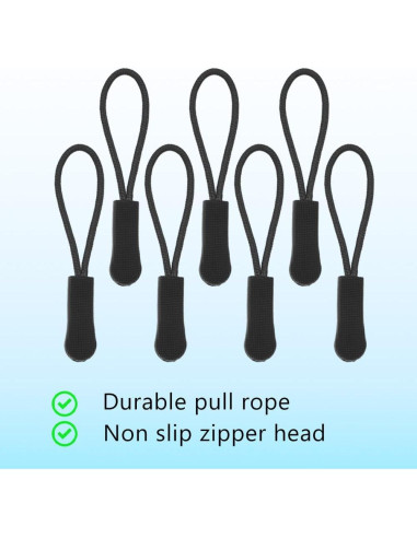 Tiradores de Cremallera Hocansen 50 Pcs 66mm Negro Antideslizante