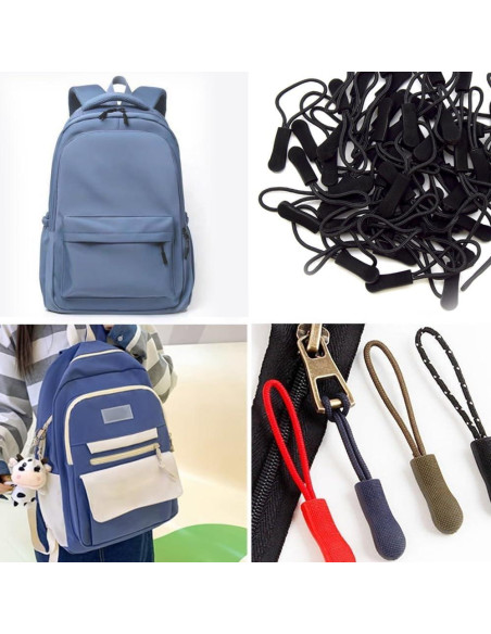 Tiradores de Cremallera Hocansen 50 Pcs 66mm Negro Antideslizante