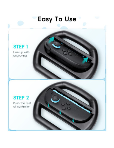 Volante Growalleter para Nintendo Switch 2 - 2 Piezas Negro