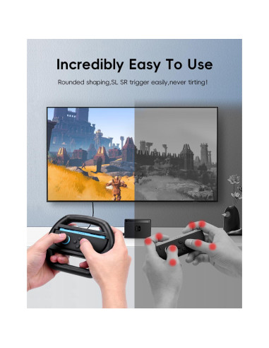 Volante Growalleter para Nintendo Switch 2 - 2 Piezas Negro