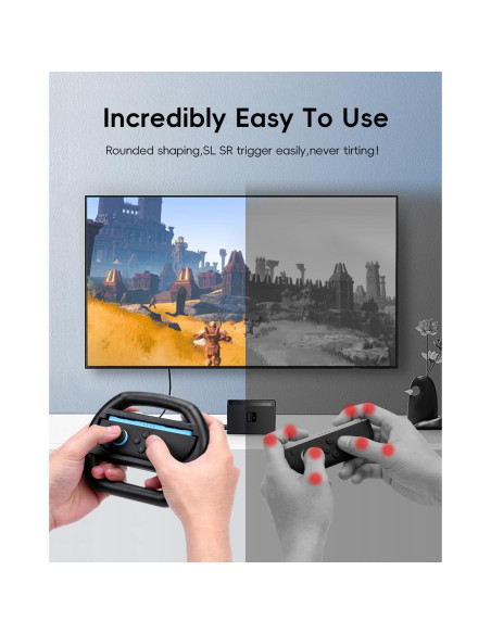 Volante Growalleter para Nintendo Switch 2 - 2 Piezas Negro