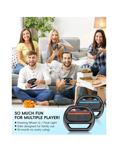 Volante Growalleter para Nintendo Switch 2 - 2 Piezas Negro