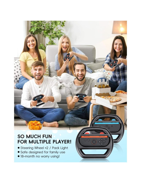 Volante Growalleter para Nintendo Switch 2 - 2 Piezas Negro