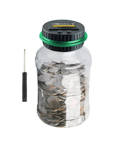 Contador de Monedas Digital QPEY 1.8L con Pantalla LCD Verde