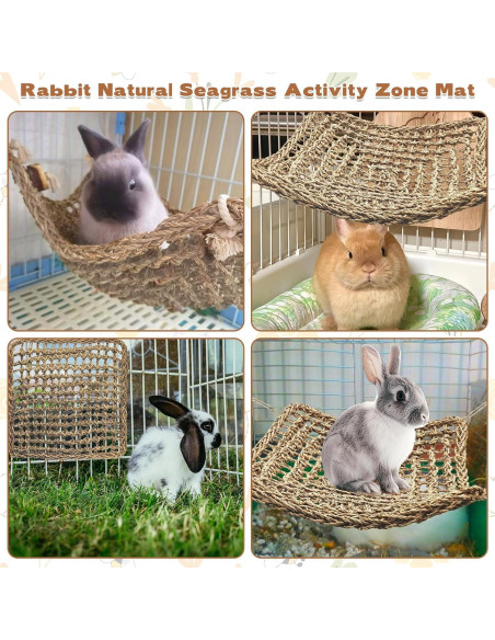 Hamaca de Hierba Marina Kathson 40x40 cm para Conejos y Pequeños Animales