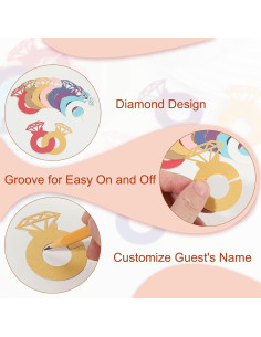 Marcadores de Copas de Vino PATIKIL 25 Pcs Beige Papel Grueso 2