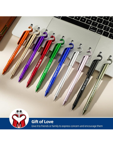 10 Bolígrafos Motivacionales Haiyunfei con Soporte para Teléfono