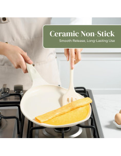 Sartén para Crepes Redchef 25.4 cm Antiadherente Cerámica Beige 2