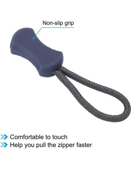 Tiradores de Cremallera PATIKIL 20 Piezas Antideslizantes Gris