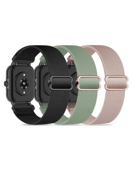 Paquete de 3 bandas elásticas de nylon 22mm para reloj Woneligo