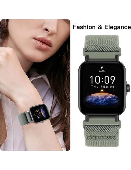 Paquete de 3 bandas elásticas de nylon 22mm para reloj Woneligo