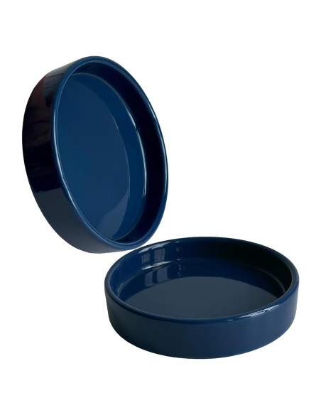 Plato de Cerámica Azul Yukfona 11.9 cm - 2 Paquete para Macetas