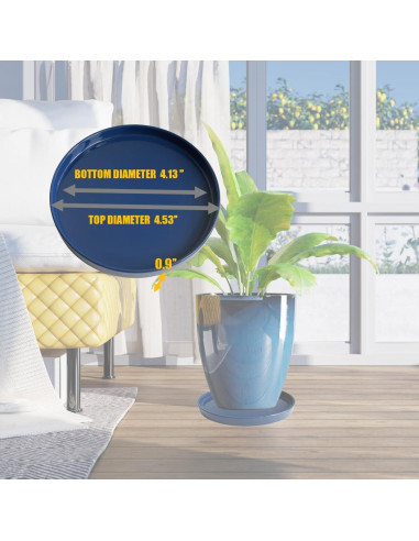 Plato de Cerámica Azul Yukfona 11.9 cm - 2 Paquete para Macetas