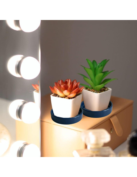 Plato de Cerámica Azul Yukfona 11.9 cm - 2 Paquete para Macetas