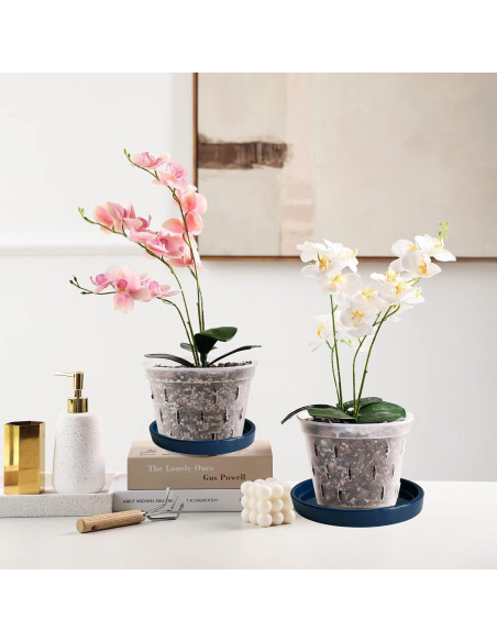 Plato de Cerámica Azul Yukfona 11.9 cm - 2 Paquete para Macetas