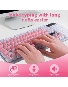 Calcomanías Elevadas para Teclado Raisetip 70 Pcs Rosa 2