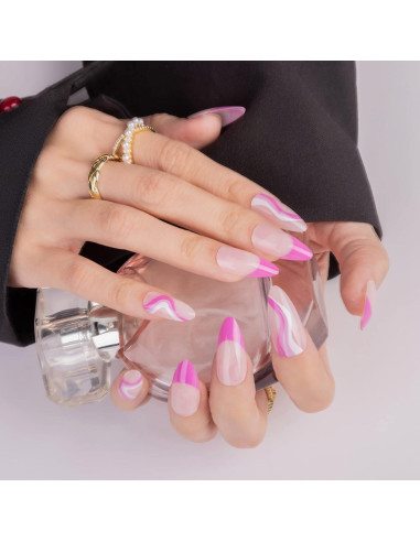 6 Paquetes Uñas Postizas Medianas Almendra Tejecu 144 Pcs