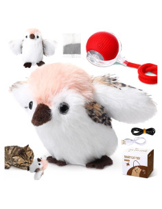 Juguete Interactivo para Gato HyDren - Gorrión que Aletea y Bola Rodante