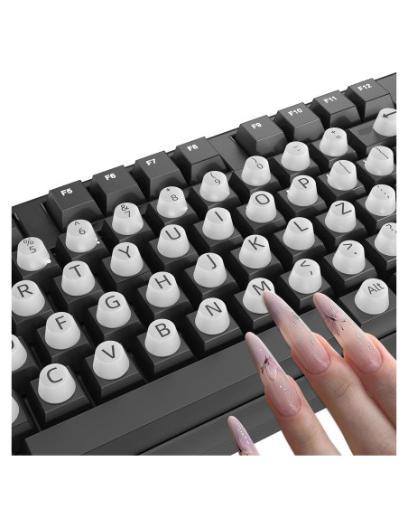 Calcomanías Elevadas para Teclado MasiBloom 64 Pcs Blanco