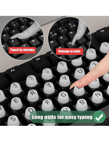 Calcomanías Elevadas para Teclado MasiBloom 64 Pcs Blanco