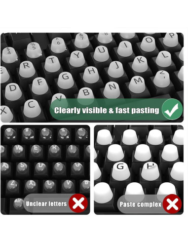 Calcomanías Elevadas para Teclado MasiBloom 64 Pcs Blanco