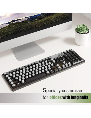 Calcomanías Elevadas para Teclado MasiBloom 64 Pcs Blanco