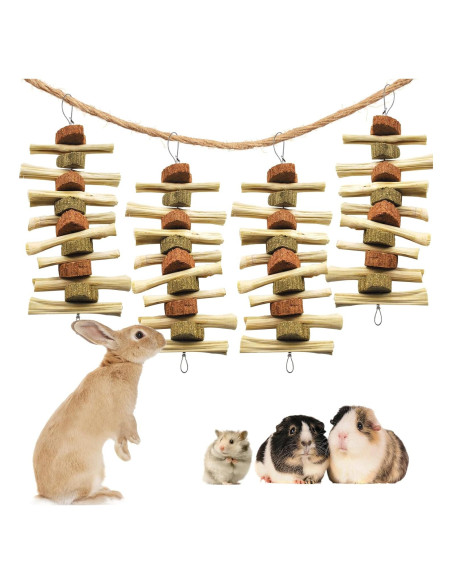 Juguetes de Masticar para Conejos Kathson - 4 Piezas Naturales