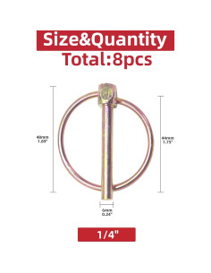 Kit de Pasadores de Seguridad AIMUNOK 1/4" - 8 Piezas 2